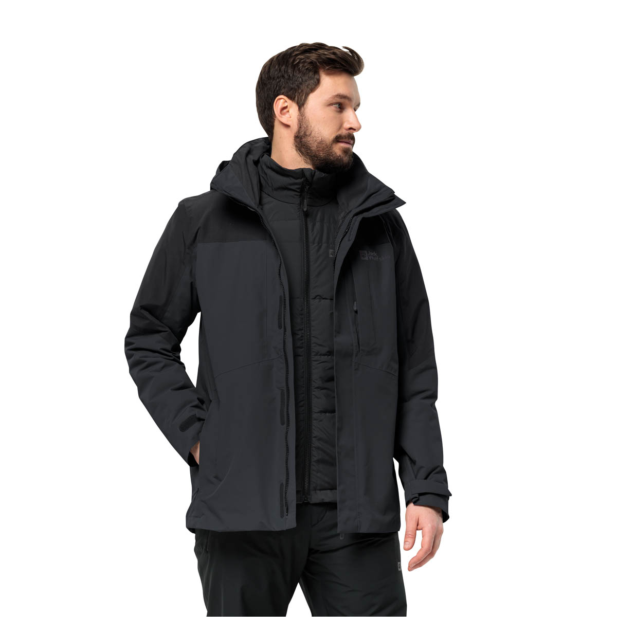 Męska kurtka  Jack Wolfskin ROMBERG 3IN1 JKT M phantom - XL