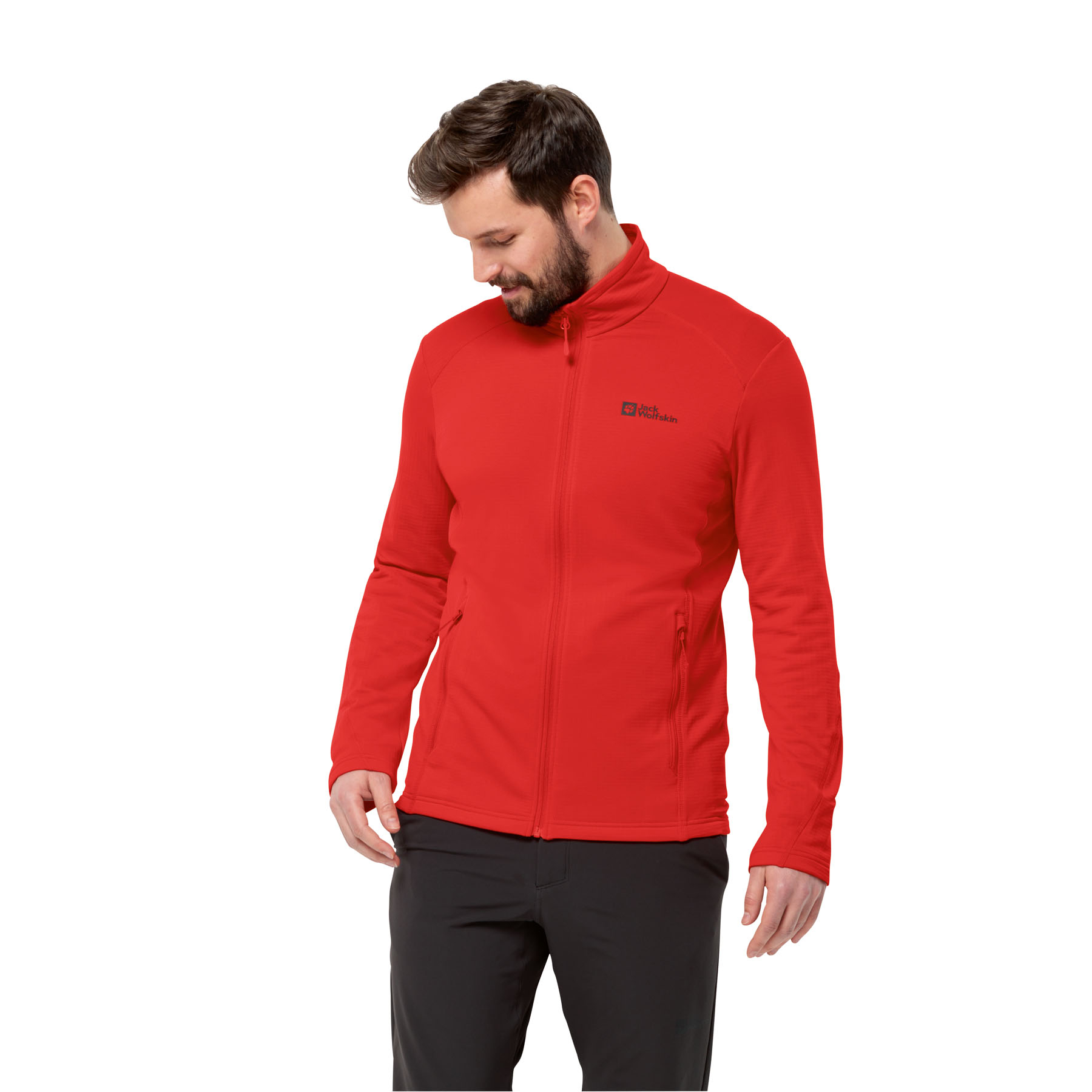 Męska kurtka polarowa Jack Wolfskin KOLBENBERG FZ M strong red - S