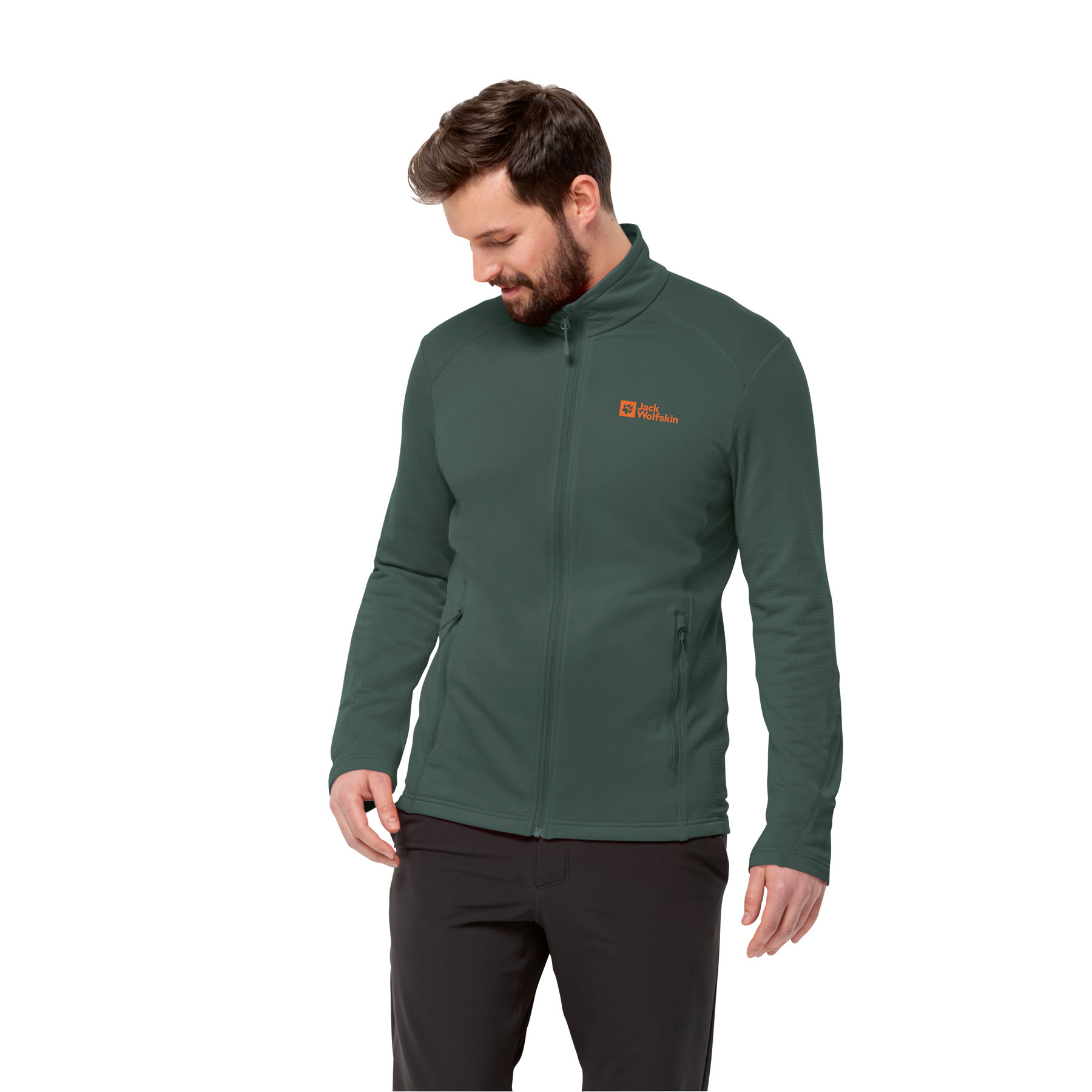 Męska kurtka polarowa Jack Wolfskin KOLBENBERG FZ M black olive - S