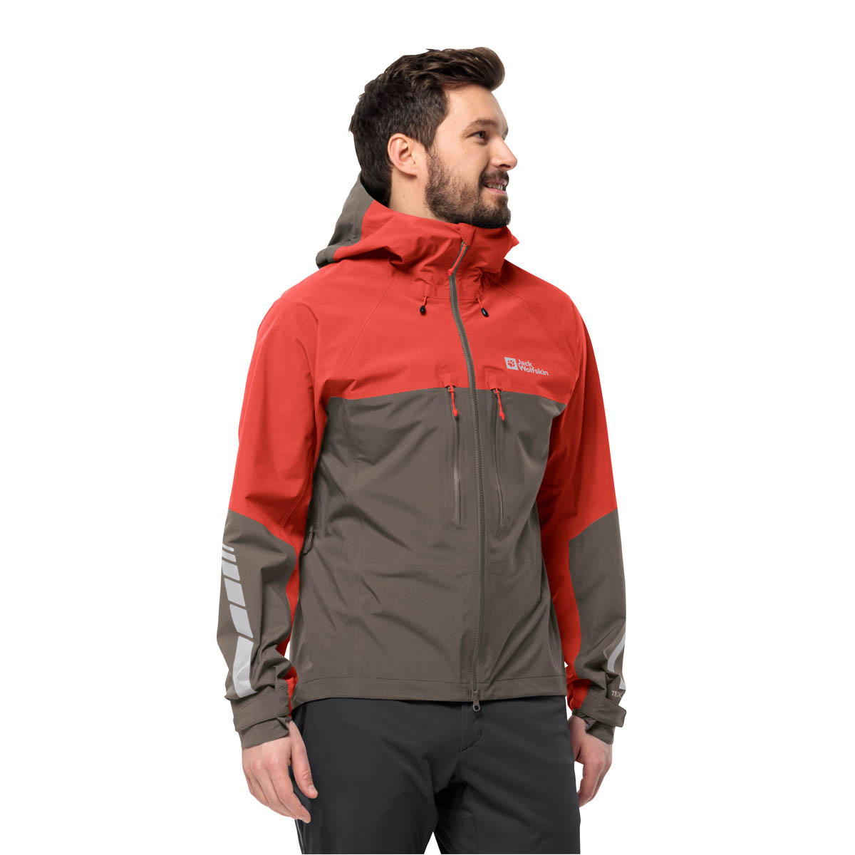 Męska kurtka rowerowa Jack Wolfskin MOROBBIA 3L JKT M cold coffee - M