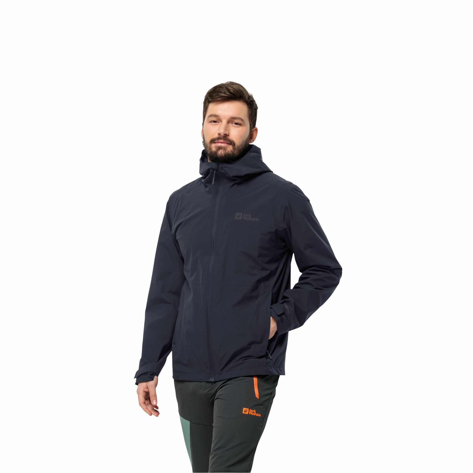 Męska kurtka przeciwdeszczowa Jack Wolfskin ROBURY 2L JKT M night blue - S