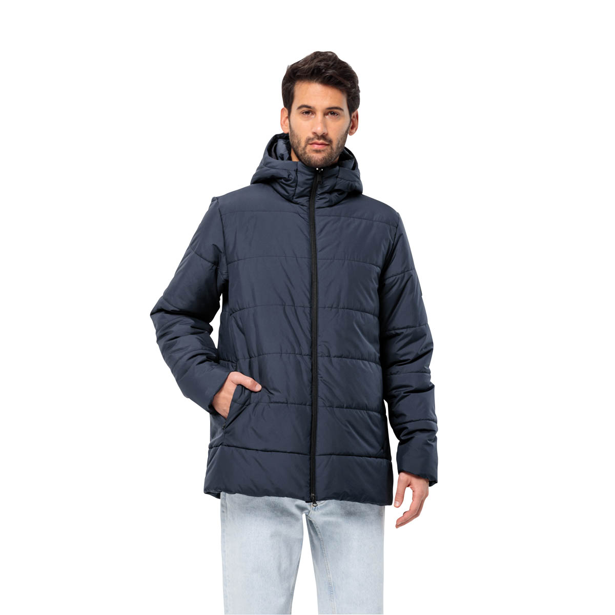 Męska kurtka ocieplana Jack Wolfskin DEUTZER LONG JKT M night blue - L