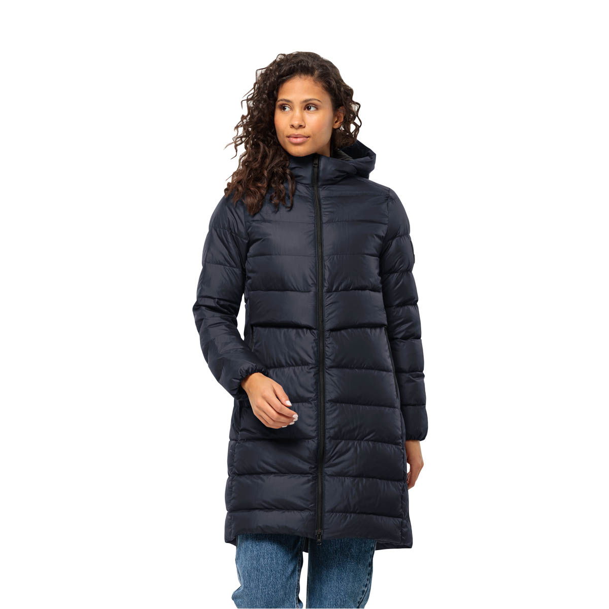 Damski płaszcz puchowy Jack Wolfskin LENAUPLATZ COAT W night blue - M