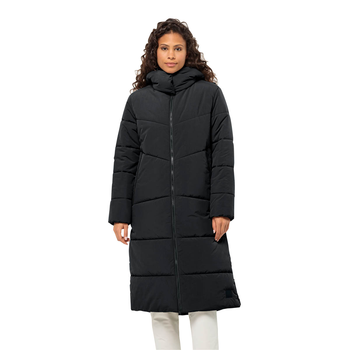 Damski płaszcz ocieplany Jack Wolfskin KAROLINGER LONG COAT W phantom - XS