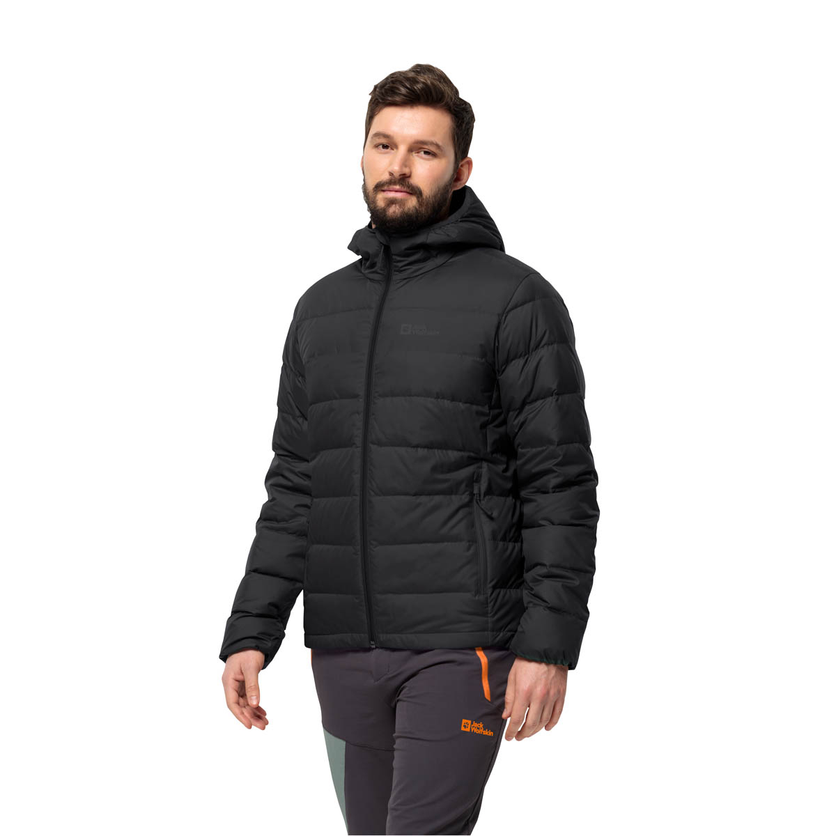 Męska kurtka puchowa Jack Wolfskin ATHER DOWN HOODY M black - S