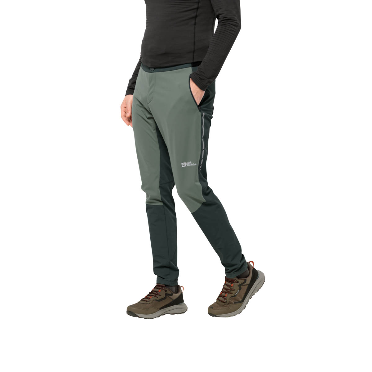 Męskie spodnie rowerowe Jack Wolfskin MOROBBIA PANTS M hedge green - 54