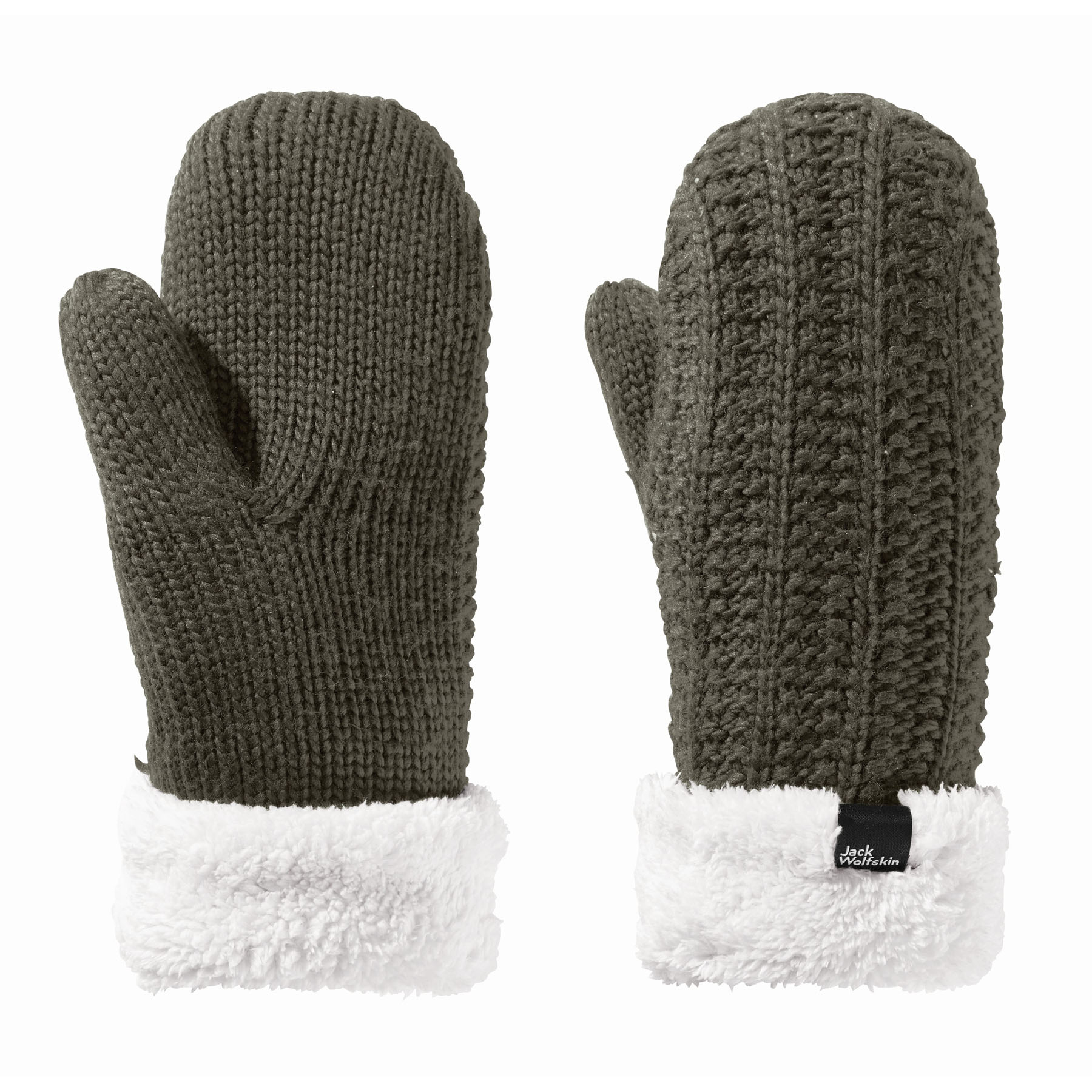 Damskie rękawice Jack Wolfskin HIGHLOFT KNIT MITTEN W island moss - S