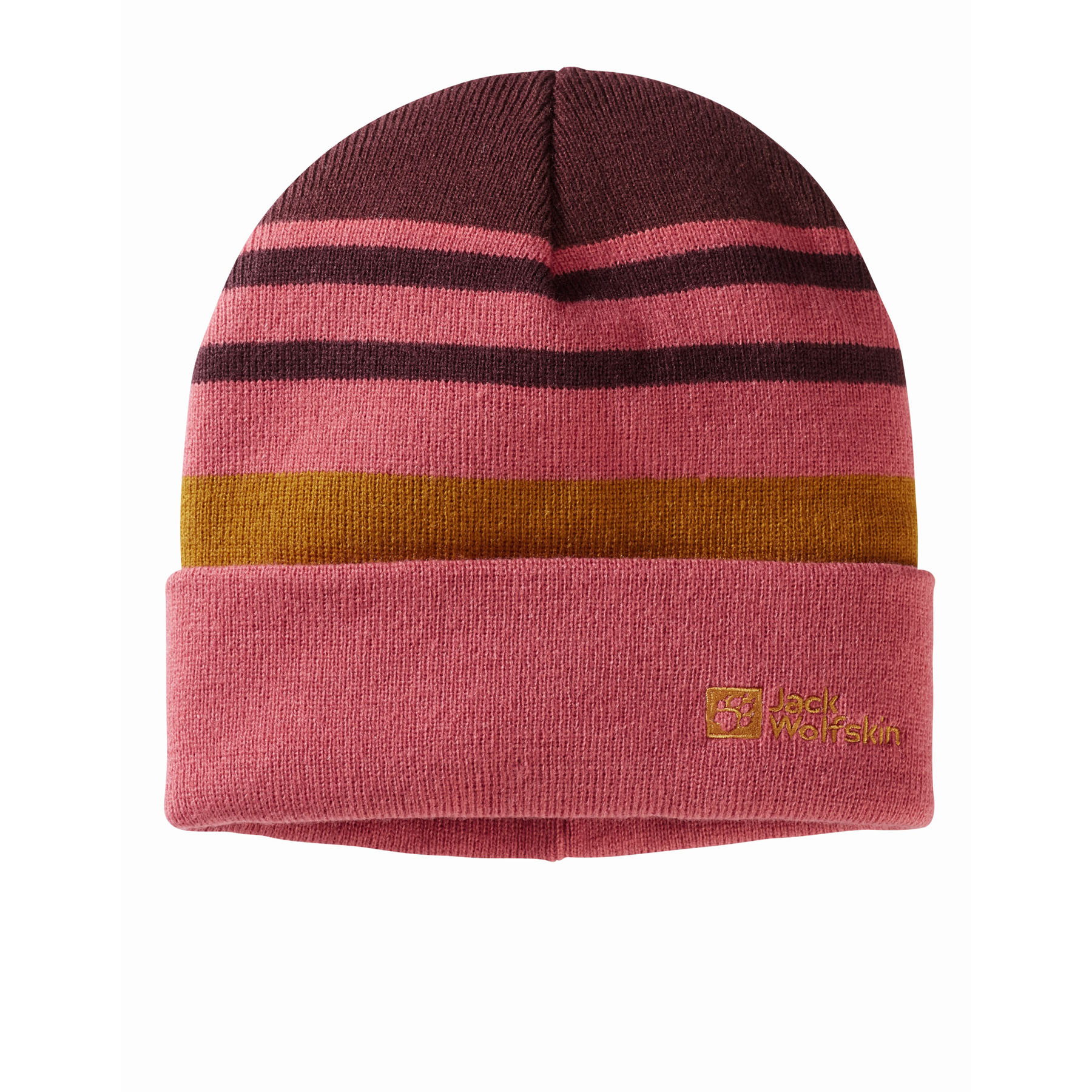 Dziecięca czapka Jack Wolfskin STRIPY KNIT BEANIE K boysenberry - S