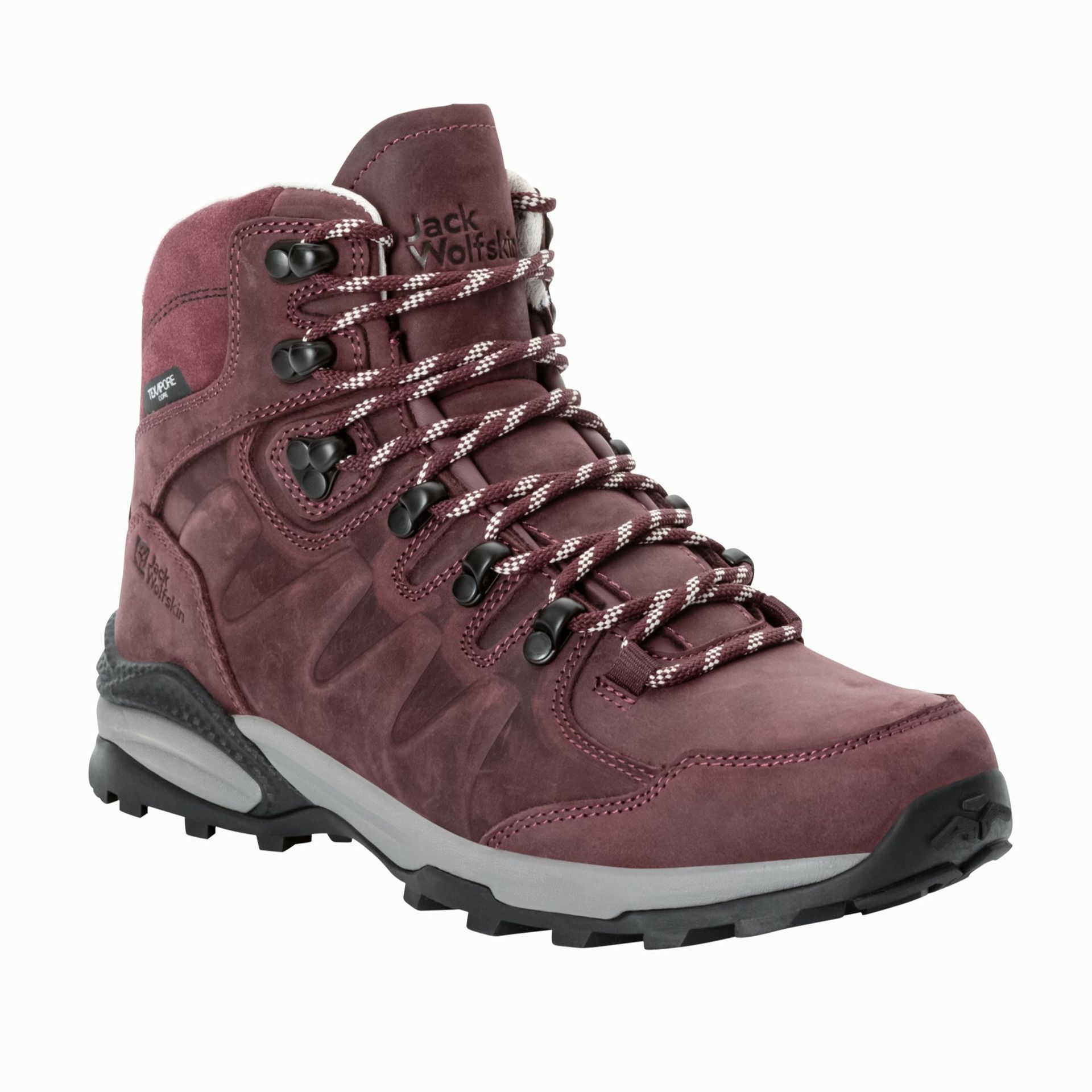 Damskie buty na wędrówki Jack Wolfskin REFUGIO PRIME TEXAPORE MID W dark maroon - 37