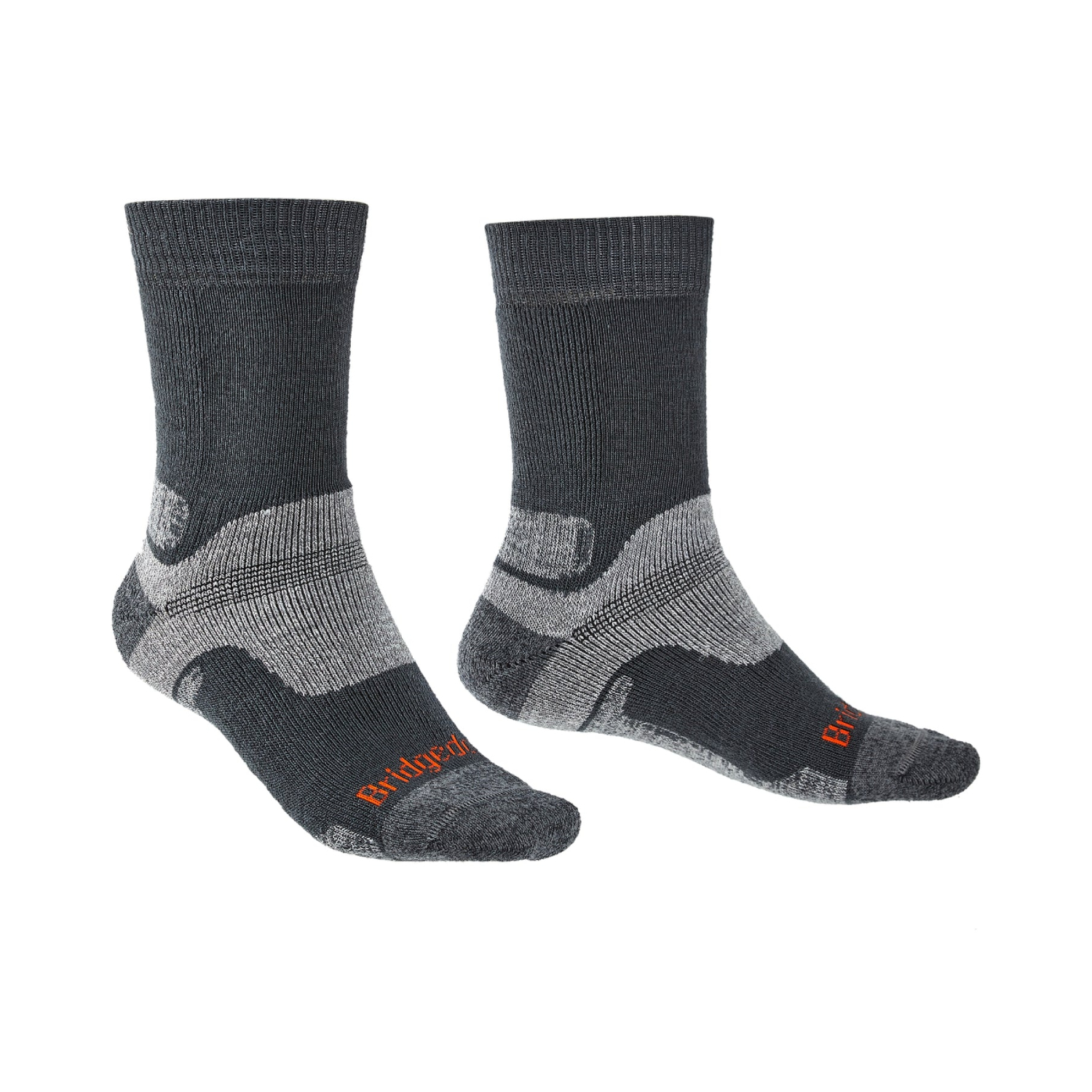 Męskie skarpety trekkingowe Bridgedale Midweight Merino Performance Boot gunmetal - 40-43