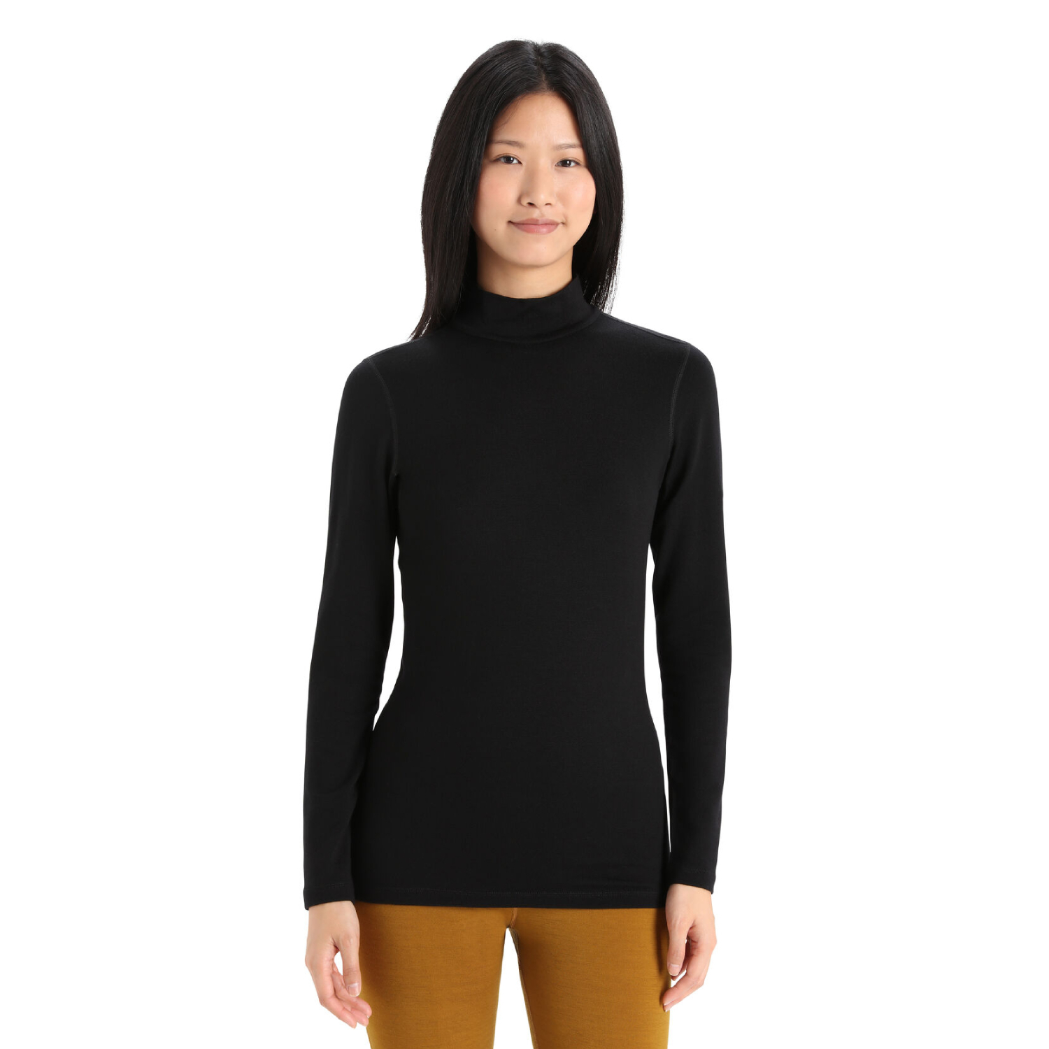 Damska koszulka termoaktywna Icebreaker Merino 260 Tech Long Sleeve Turtleneck black - S