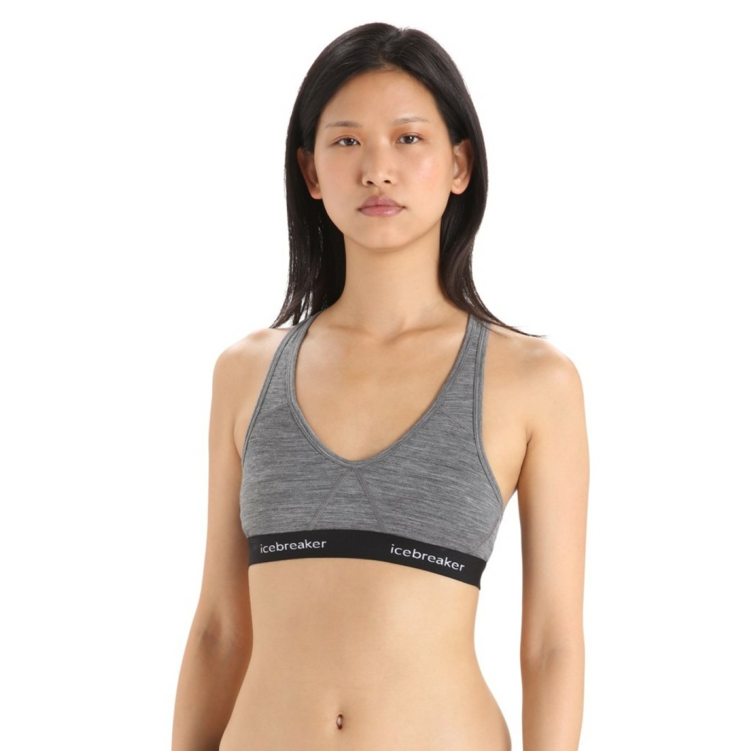 Damski stanik sportowy Icebreaker Sprite Racerback Bra gritstone heather - L