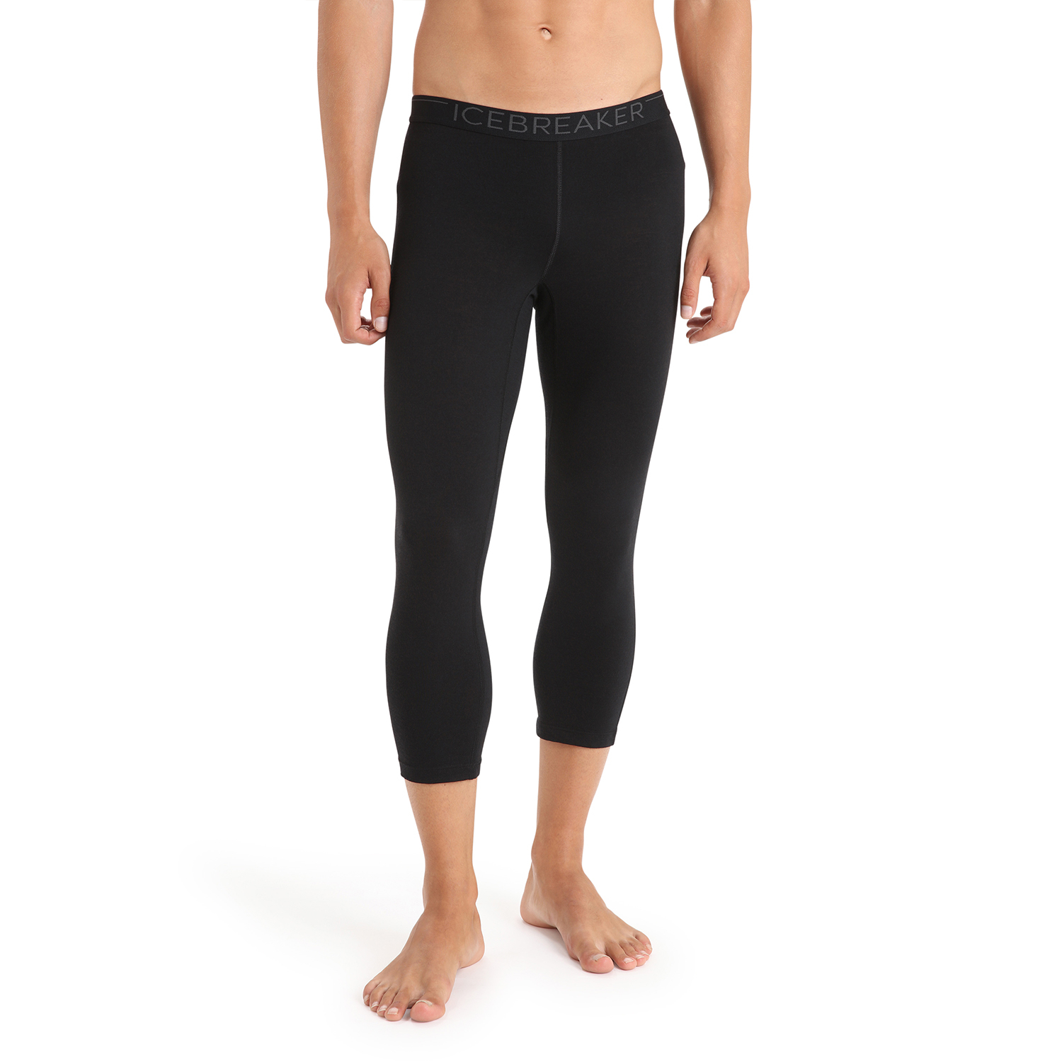 Męskie legginsy termoaktywne z merino 3/4 Icebreaker 200 Oasis Legless black - S