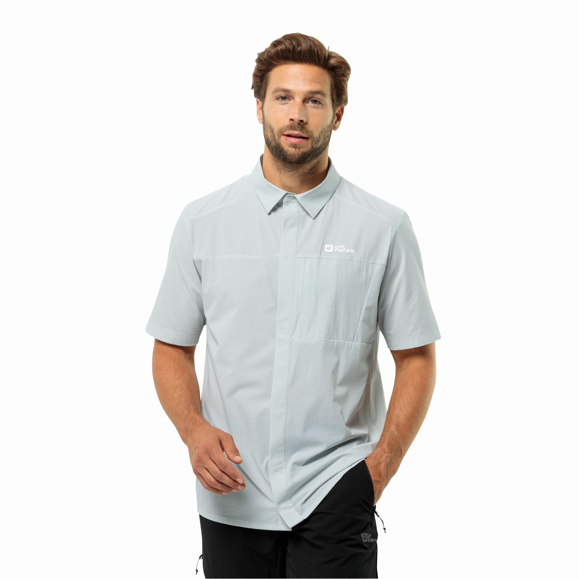 Męska koszula Jack Wolfskin VANDRA S/S SHIRT M cool grey - XL