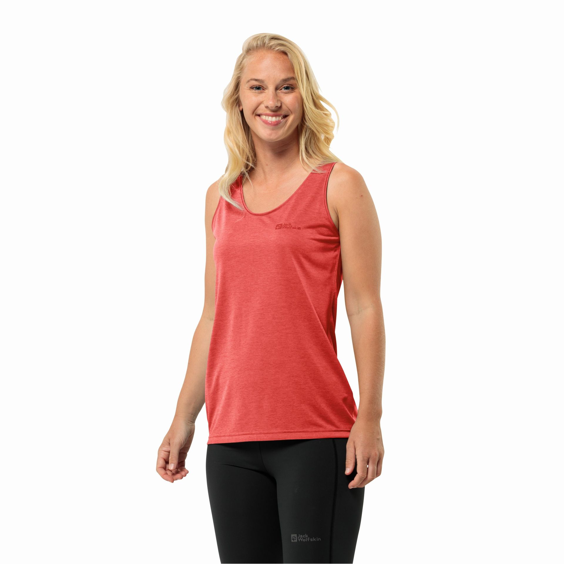 Damska koszulka bez rękawów Jack Wolfskin CROSSTRAIL TANK W vibrant red - S