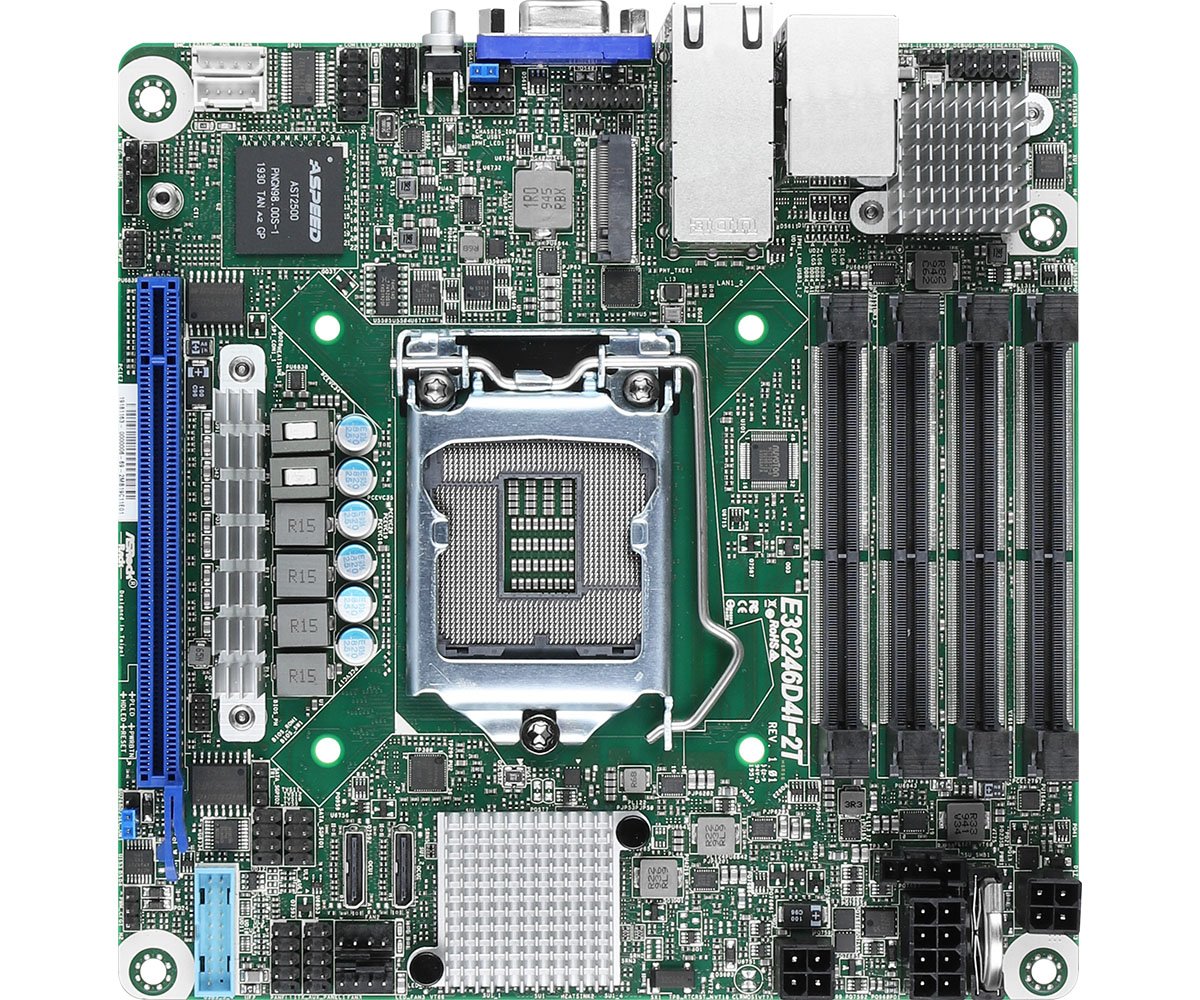 Intel ASRock Rack ASRock Płyta serwerowa E3C246D4I-2T, 1 x SKT LGA1151, E-2000 E3C246D4I-2T