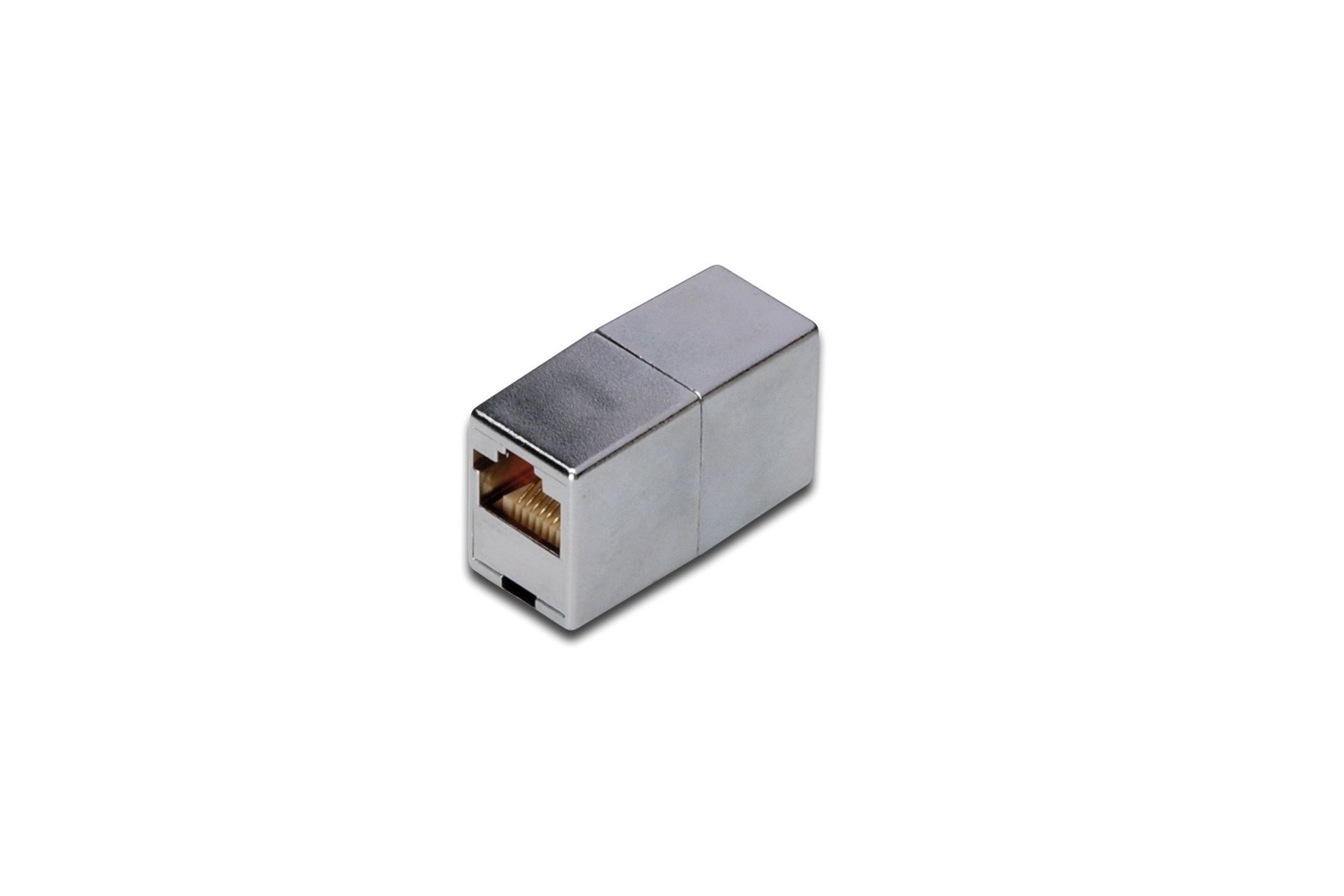 Adapter (przelotka) RJ45-RJ45, kat.5e, ekranowany, srebrny DN-93901