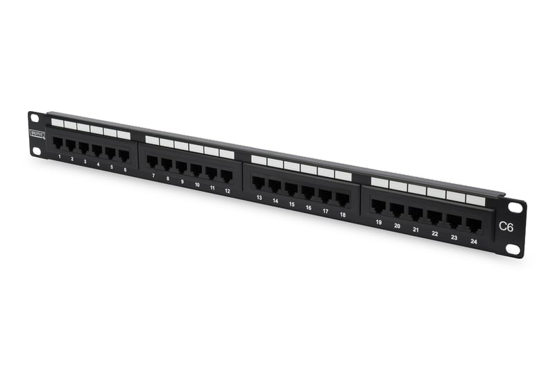Panel krosowy (patch panel) 19'' 24x RJ45, LSA poziom DN-91624U-EC