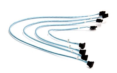 Supermicro 4 x Round kabel SATA 0,43 m Czarny, Niebieski CBL-0190L