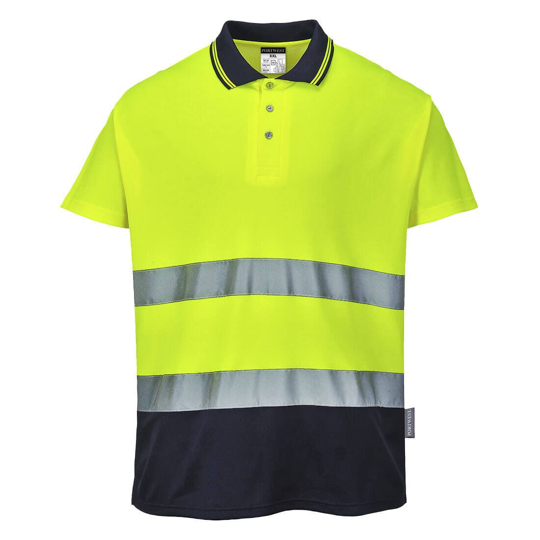 Koszulka polo dwukolorowa Comfort Żółty Granat M