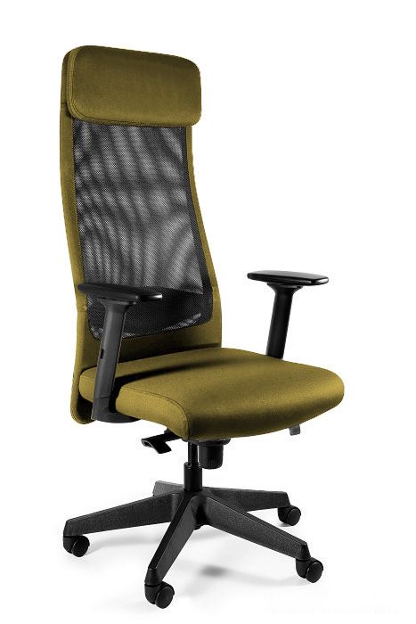 Fotel biurowy, ergonomiczny, Ares Mesh, czarny, khaki