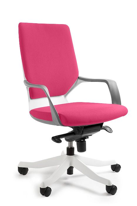 Fotel biurowy, obrotowy, Apollo M, biały, magenta