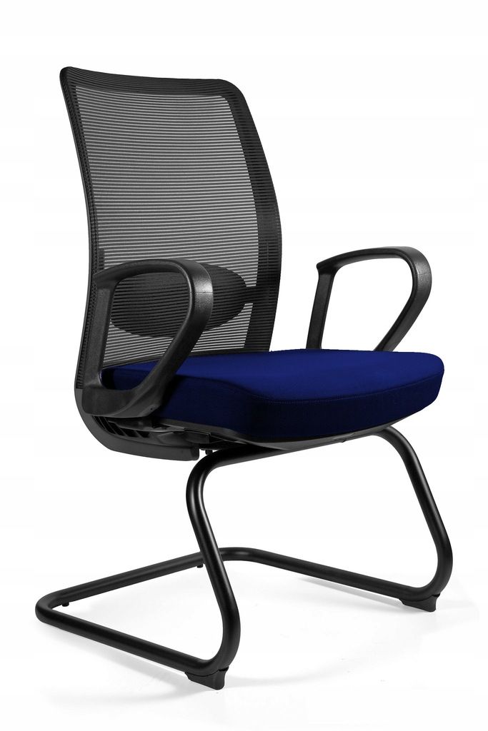 Fotel biurowy, krzesło konferencyjne, Anggun Skid, navyblue