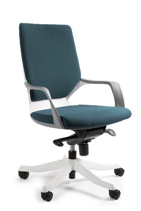 Fotel biurowy, obrotowy, Apollo M, biały, steelblue