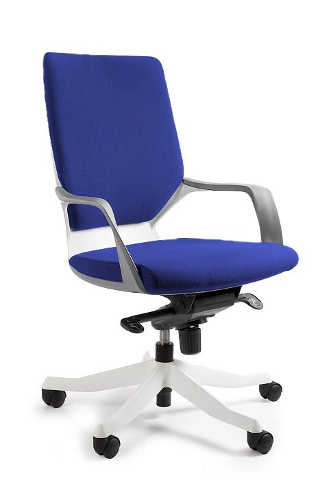 Fotel biurowy, obrotowy, Apollo M, biały, royalblue