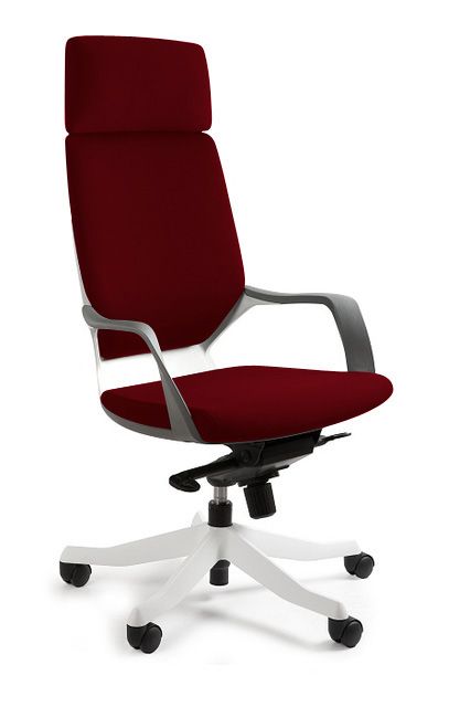 Fotel, krzesło biurkowe, Apollo, biały, deepred