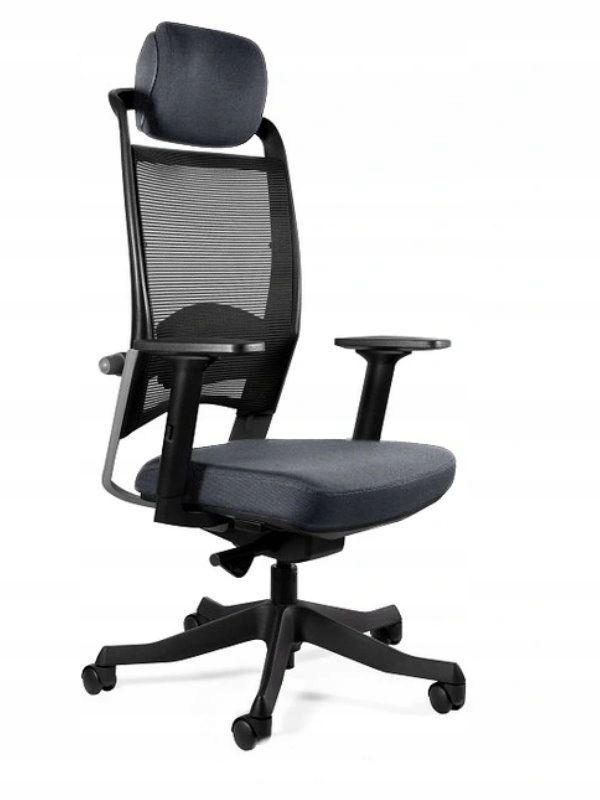 Wysoki fotel ergonomiczny, biurowy, Fulkrum, slategrey