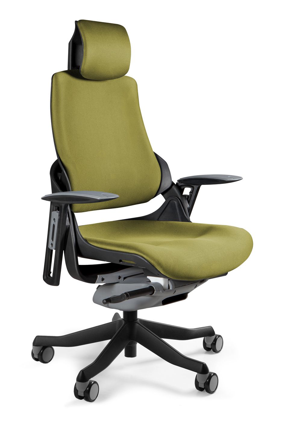 Fotel gabinetowy, ergonomiczny, Wau, BL411, olive, czarny