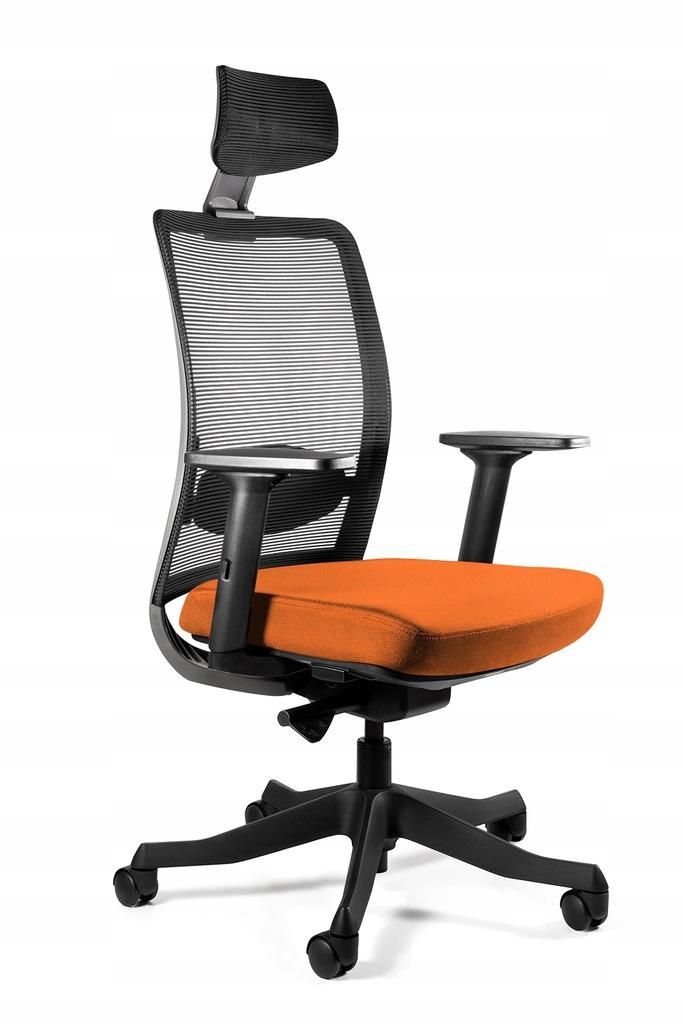 Fotel biurowy, ergonomiczny, Anggun, mandarin, czarny