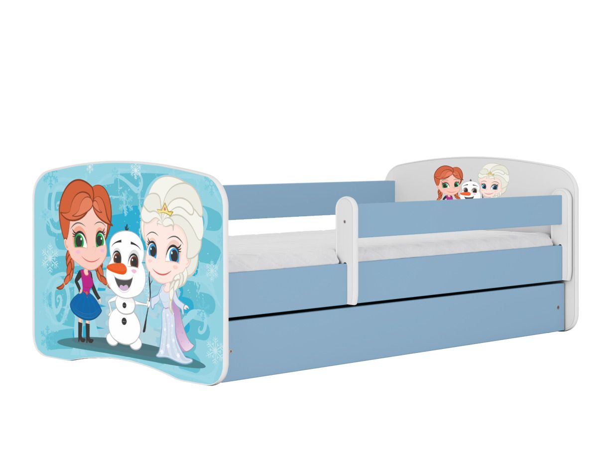 Łóżko dla dziecka, barierka, Babydreams, kraina lodu, niebieskie