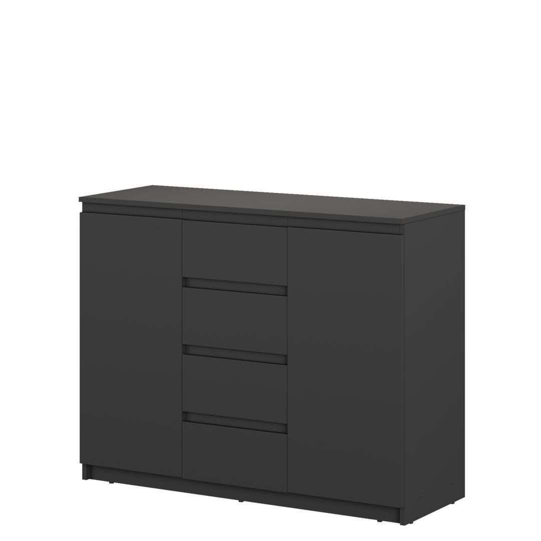 Nowoczesna komoda z szufladami, Idea, 109x40x85 cm, czarny, mat