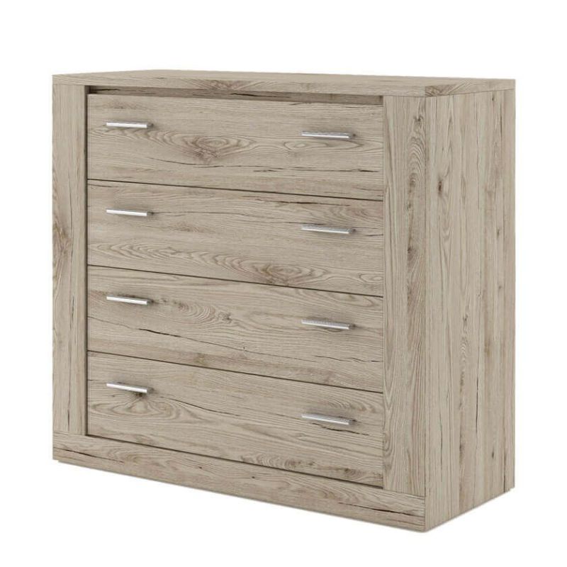 Komoda do salonu, sypialni, 4 szuflady, Idea, 100x42x90 cm, san remo, mat