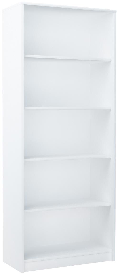 Regał, otwarty, 5 półek, R006, 74x35x180 cm, biel, mat