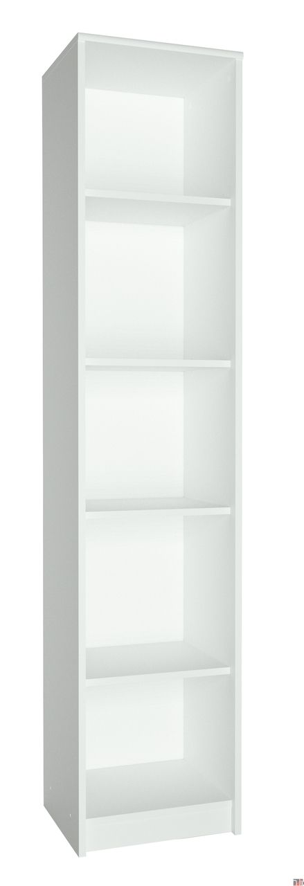 Wąski regał otwarty, R001, 39x35x180 cm, biel, mat