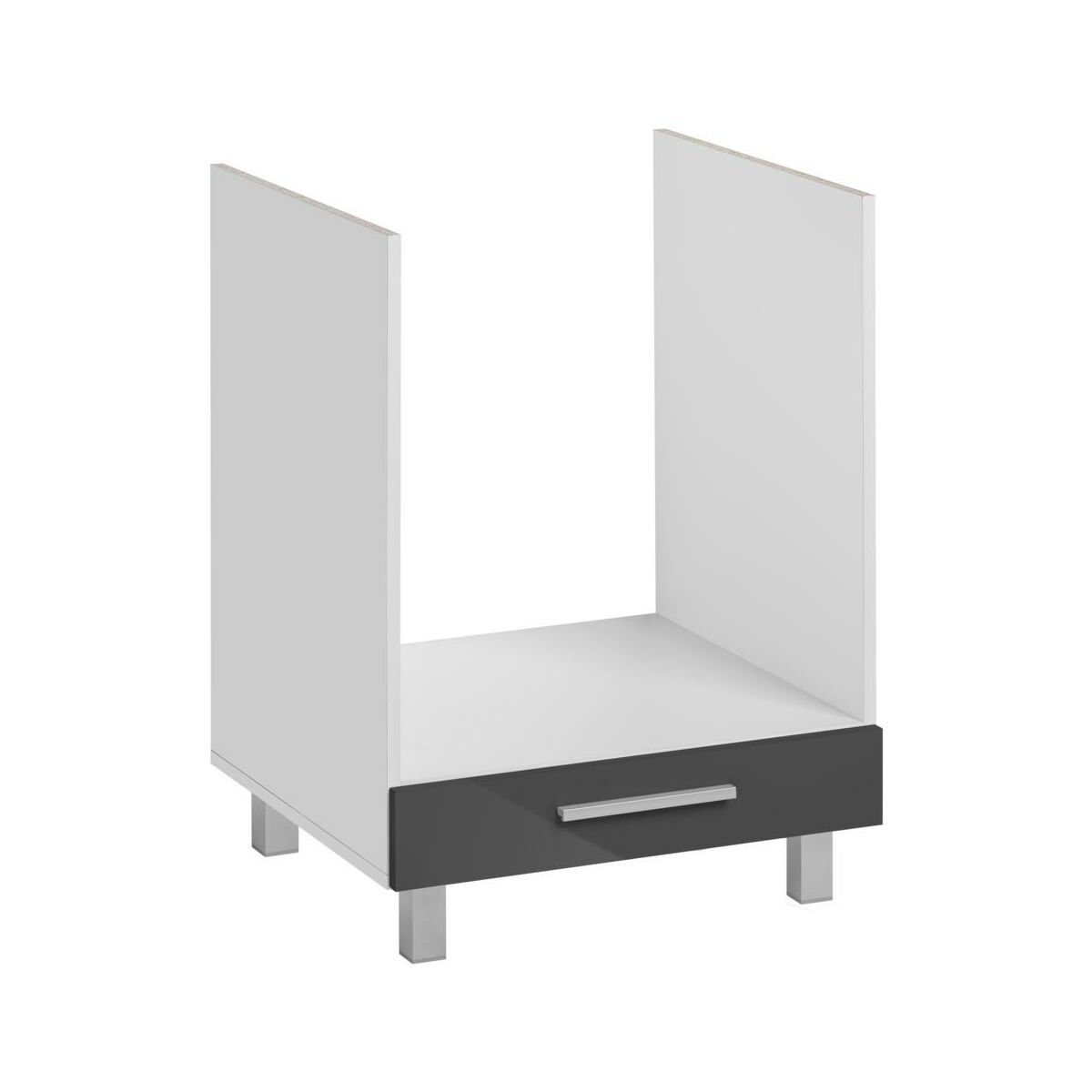 Szafka stojąca pod piekarnik, Salma, 60x58x81 cm, biel, grafit, połysk