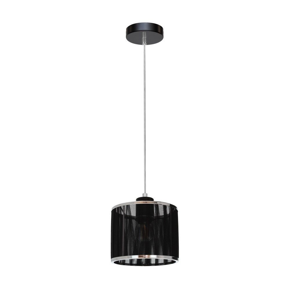 Lampa wisząca, Anina, 15x110 cm, czarny, transparentny, chrom