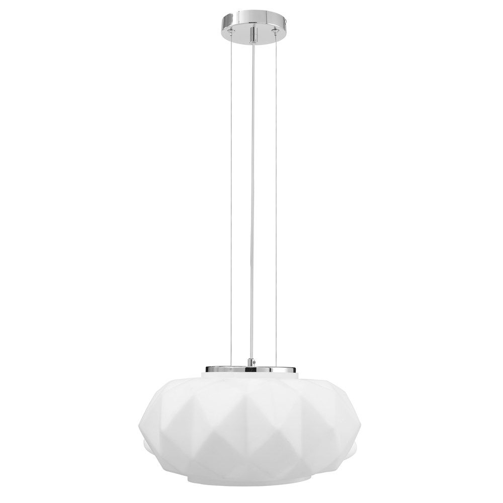Lampa wisząca do salonu, Terra, 38x25x110 cm, chrom, biały