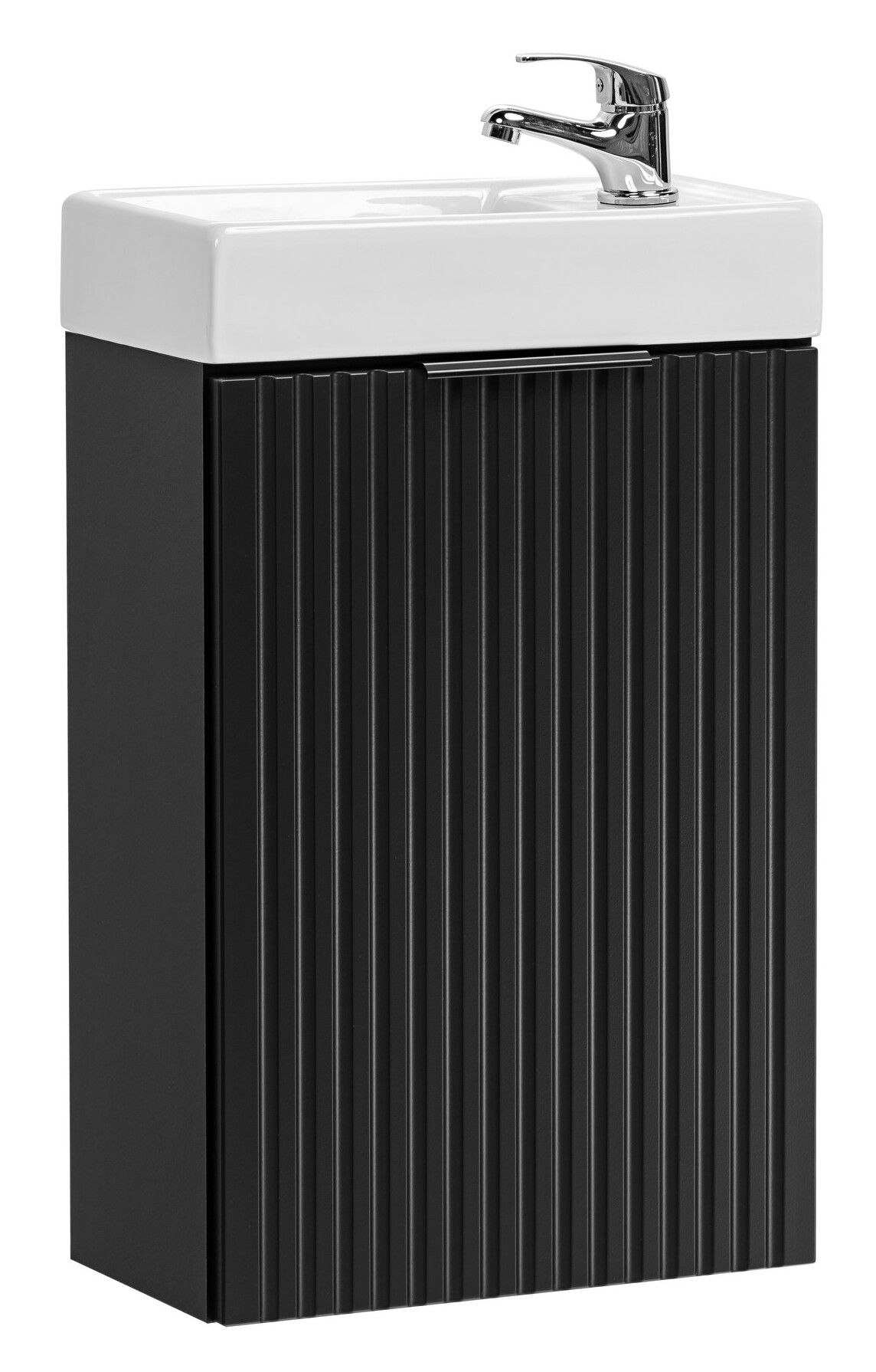 Wąska szafka z umywalką, Adel, 40x22x57 cm, czarny, mat
