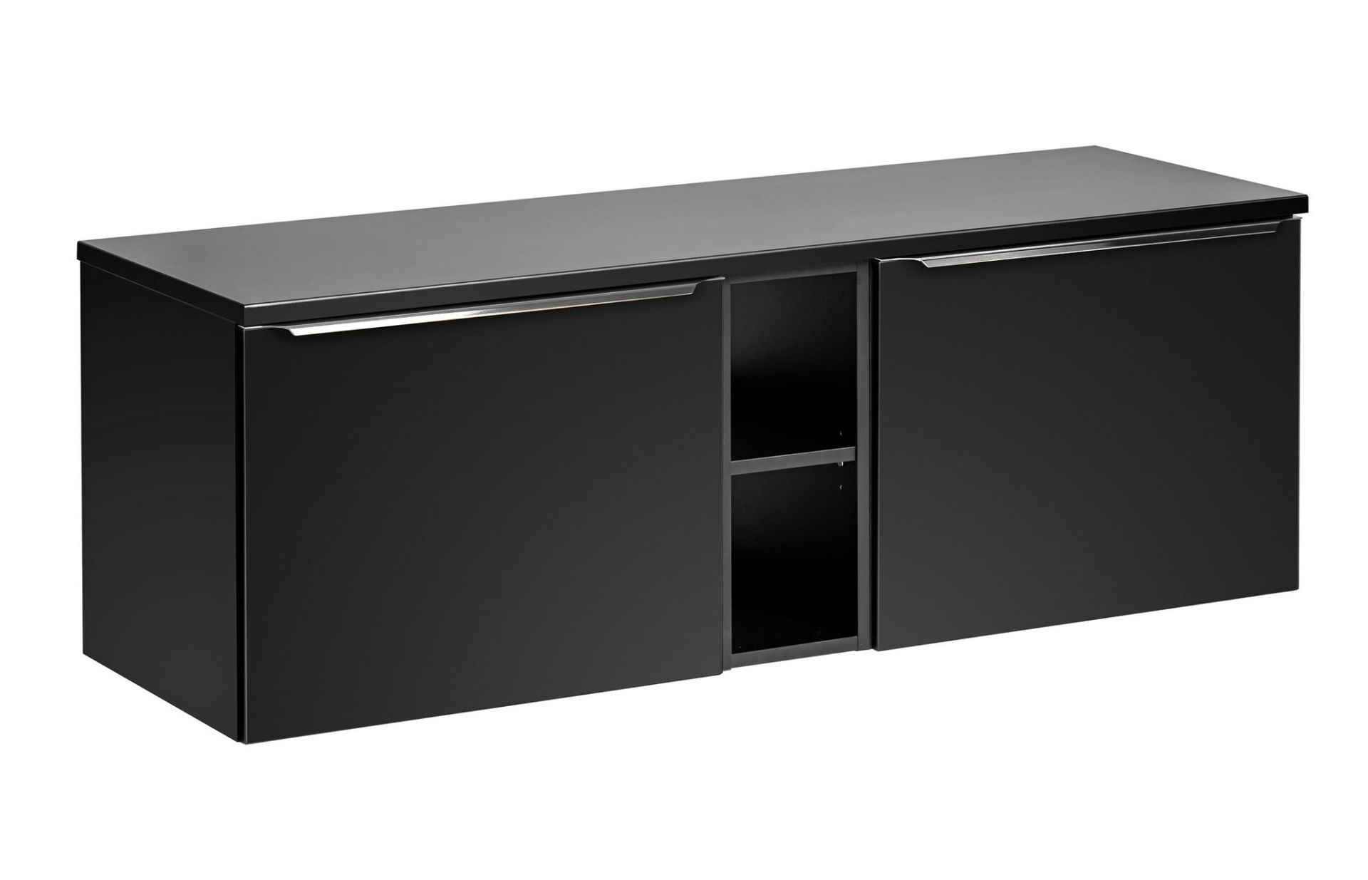 Szafka pod umywalkę nablatową, Santa Fe, 140x46x46 cm, czarny, mat