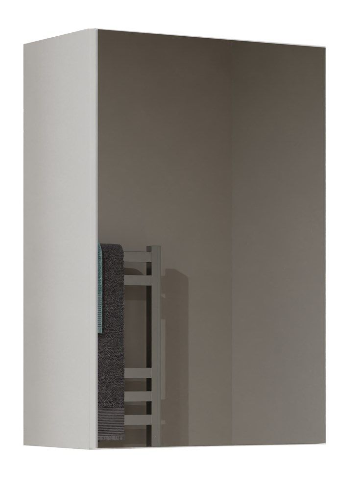 Szafka wisząca do łazienki, lustro, Pola, 40x22x60 cm, biały, mat