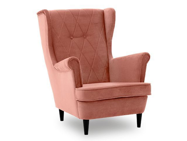 Fotel uszak, styl skandynawski, Crem, 81x85x102 cm, różowy