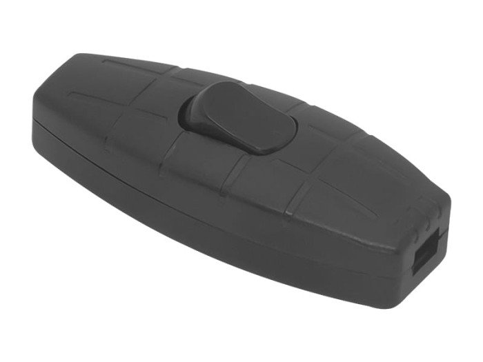 Przełącznik lampkowy - przelotowy czarny 2,5A/250V