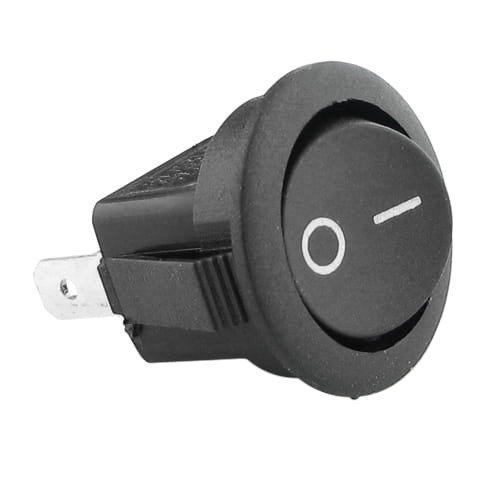 Przełącznik okrągły - kołyskowy Rocker czarny 6.5A