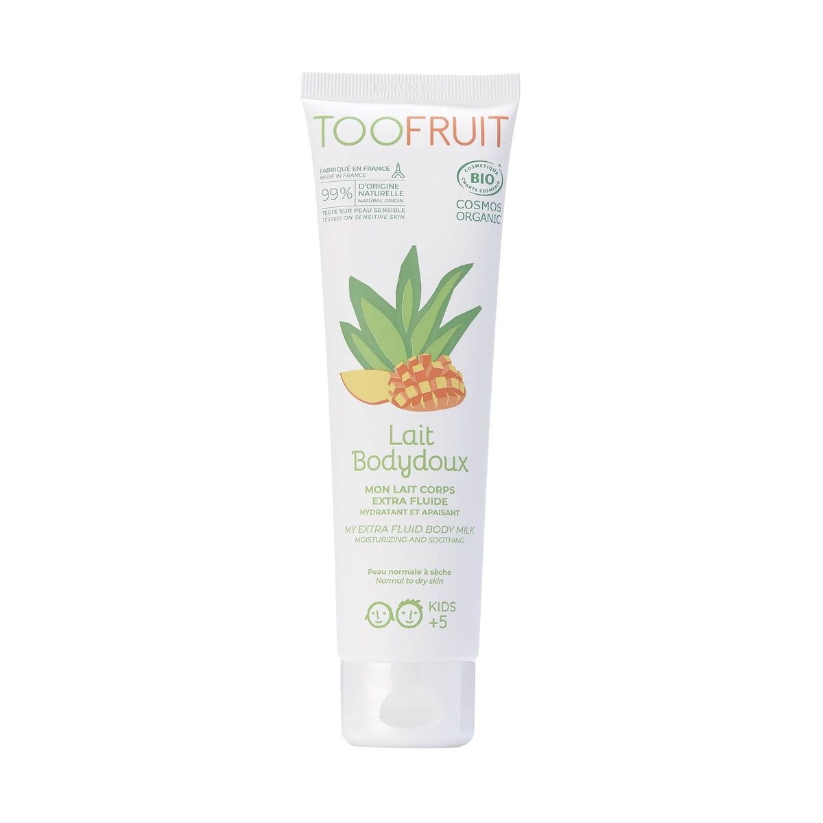 Nawilżające mleczko do ciała dla dzieci - ALOES - MANGO - 150ml - Toofruit