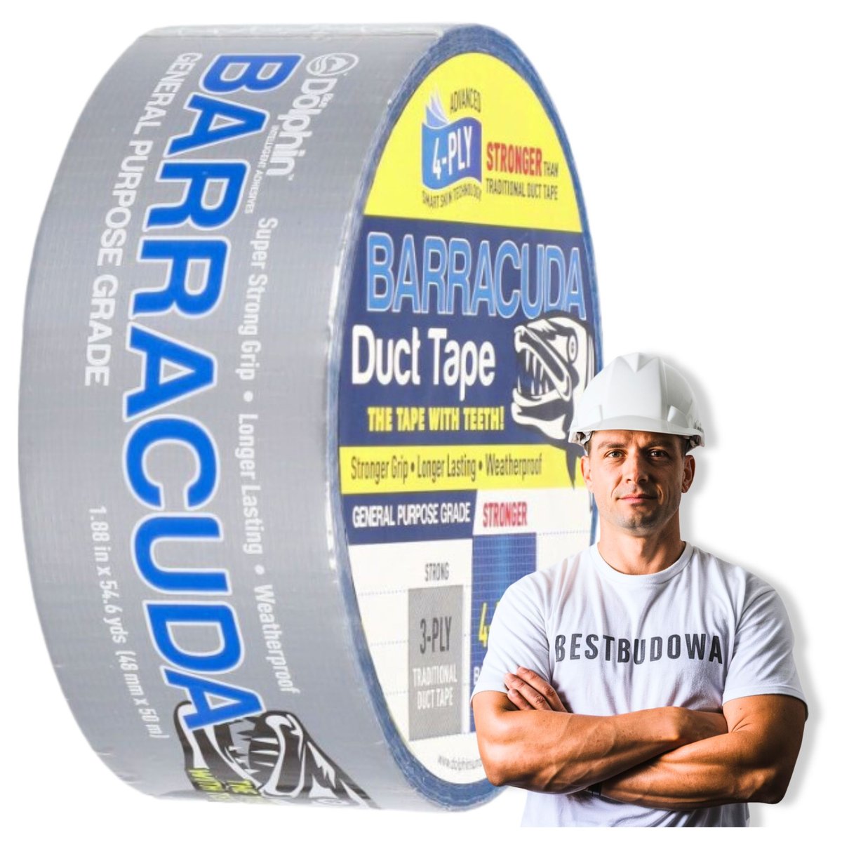 Blue Dolphin Taśma Naprawcza BARRACUDA Srebrna 48 mm x 50 m