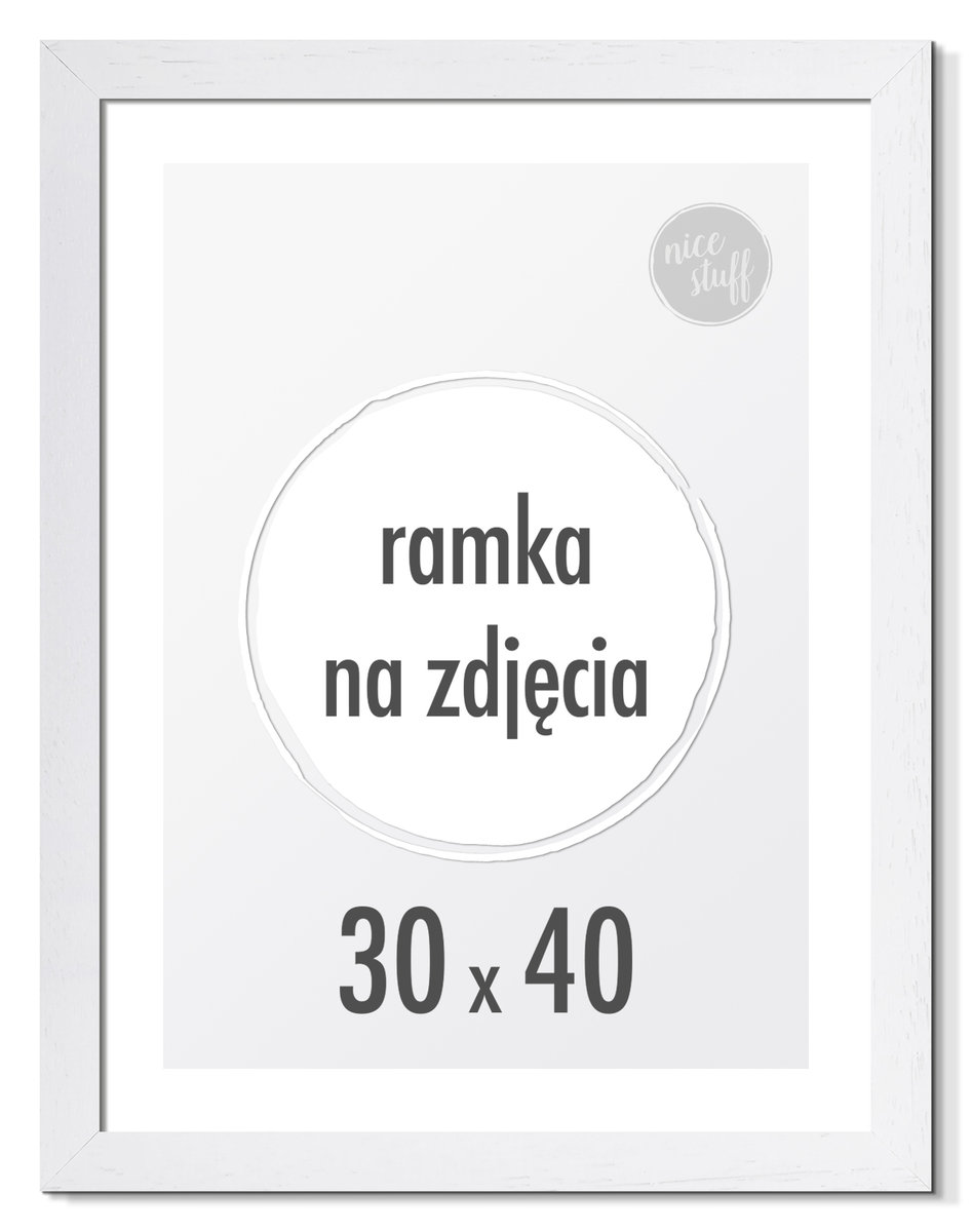 Ramka 30x40 ramki na zdjęcia sosnowa biała rama drewniana 40x30 cm